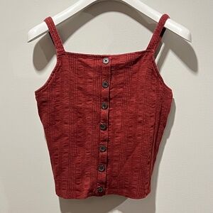 American Eagle Rust Red Button Front Tank Top – Women’s Small